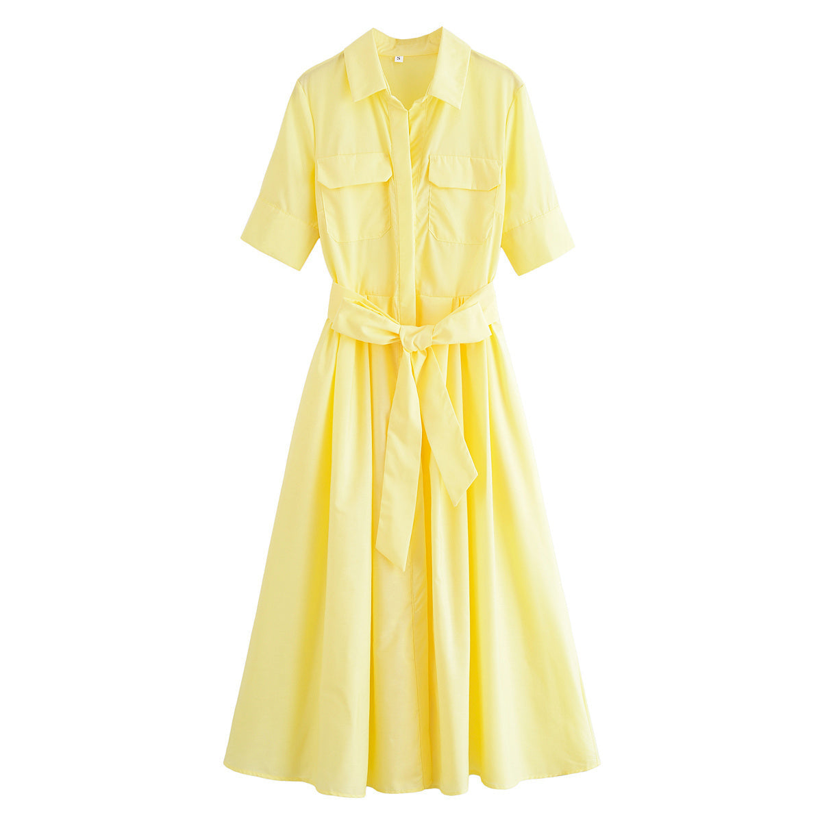 Women's with Belt shirt style poplin striped dress